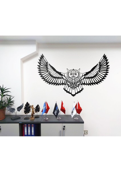 Desenli Baykuş Tasarımlı Hayvan Figürlü Metal Dekoratif Modern Duvar Tablosu Ev ve Ofis Için fiyatları