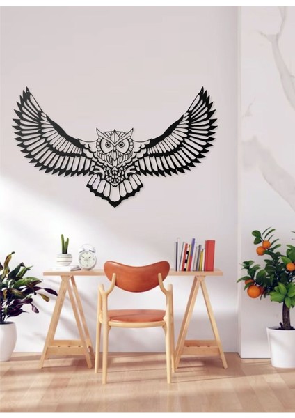 Desenli Baykuş Tasarımlı Hayvan Figürlü Metal Dekoratif Modern Duvar Tablosu Ev ve Ofis Için fırsatları