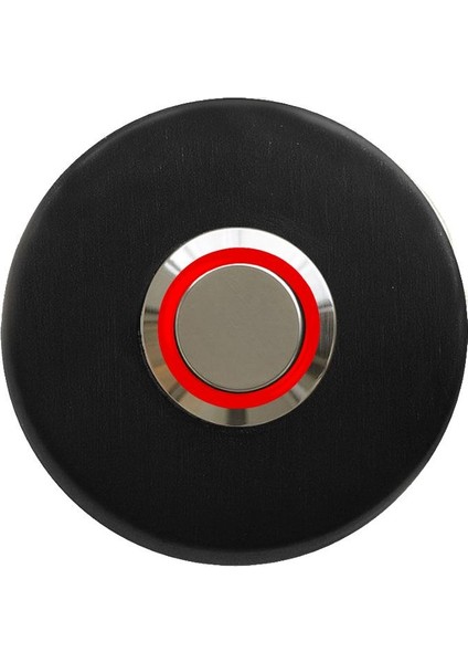 Z-101SK Siyah Paslanmaz Tek Kontak Zil Butonu Kırmızı LED