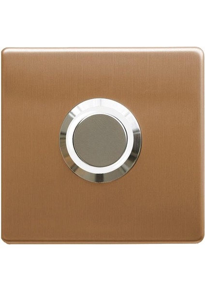 Z-201ABB Bronz Paslanmaz Tek Kontak Zil Butonu Beyaz LED