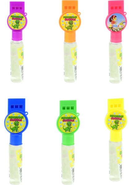 Oyuncak Düdük Köpük Baloncuk Köpüklü 6'lı Set 15 cm