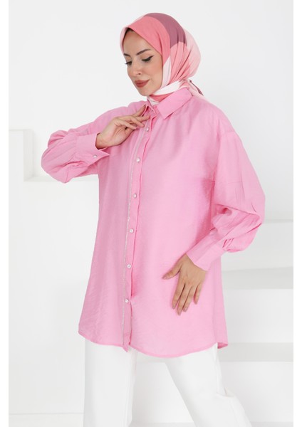 Taş Detaylı Tunik Pembe - 27432