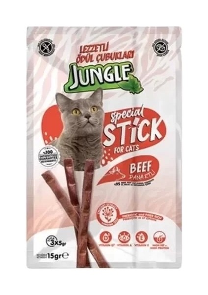 Jungle Dana Etli Stick Kedi Ödülü 3 Adet 5 gr