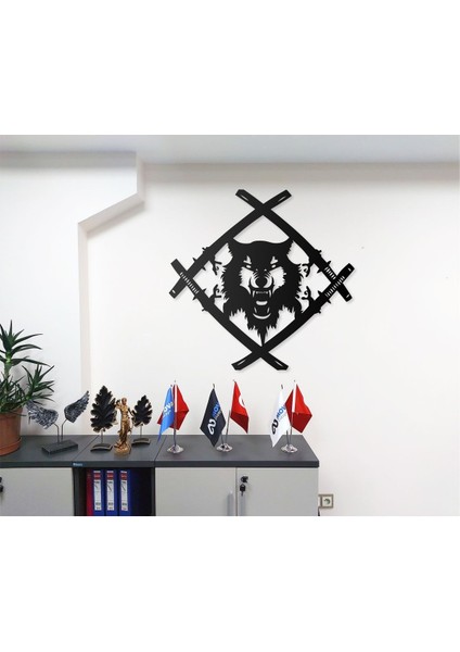 Desenli Bozkurt Tasarımlı Hayvan Figürlü Metal Dekoratif Modern Duvar Tablosu Ev ve Ofis Için fiyatları