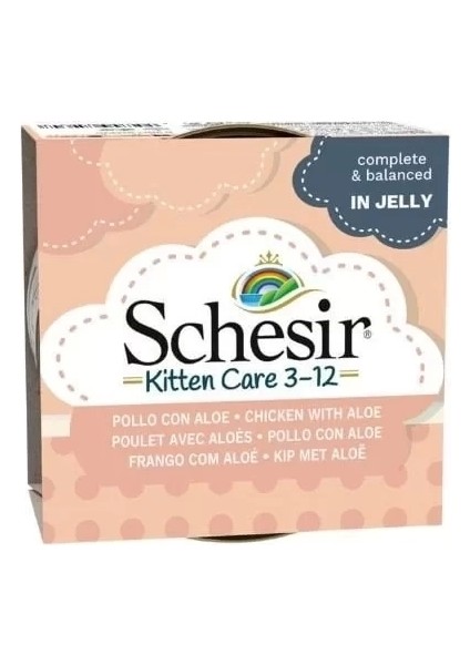 Schesir Kitten Tavuk ve Aloeveralı Yavru Konserve Kedi Maması 85 gr