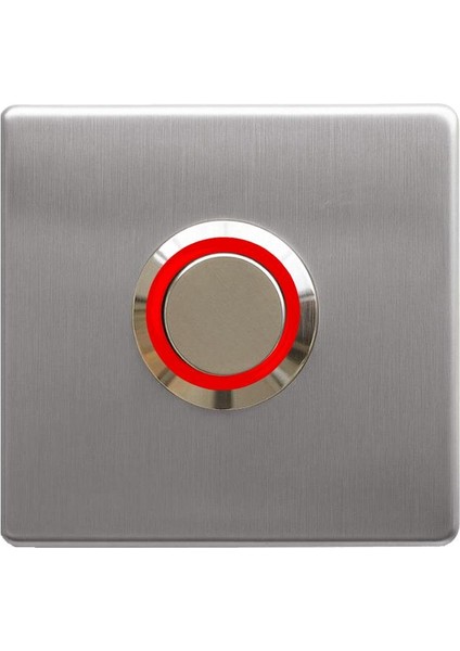 Z-201K Paslanmaz Tek Kontak Dekoratif Zil Butonu Kırmızı LED