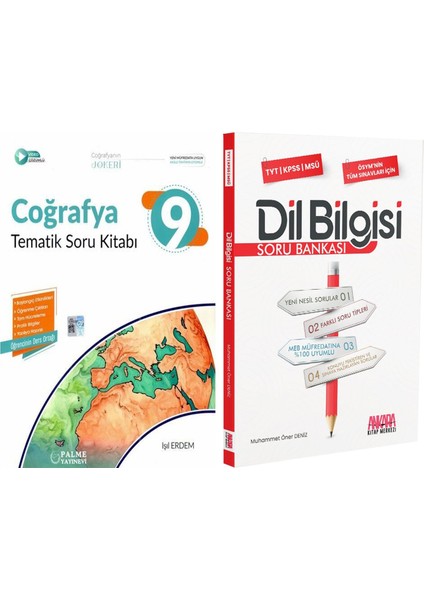 Palme 9.sınıf Coğrafya ve Akm Dil Bilgisi Soru Bankası Seti 2 Kitap