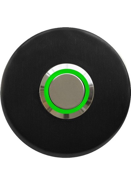 Z-101SY Siyah Paslanmaz Tek Kontak Zil Butonu Yeşil LED