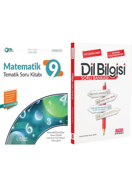 Palme 9.sınıf Matematik ve Akm Dil Bilgisi Soru Bankası Seti 2 Kitap