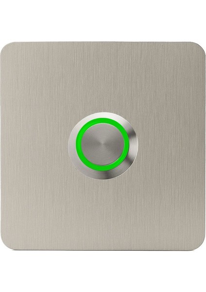 Z403Y Paslanmaz 304 Kare Zil Butonu 70X70MM Yeşil LED