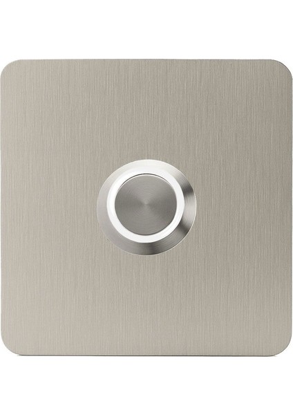 Z403B Paslanmaz 304 Kare Zil Butonu 70X70MM Beyaz LED