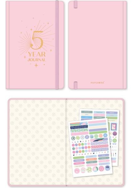 5 Yıllık Süresiz Günlük Ajanda 13X21 - Pembe indirimleri