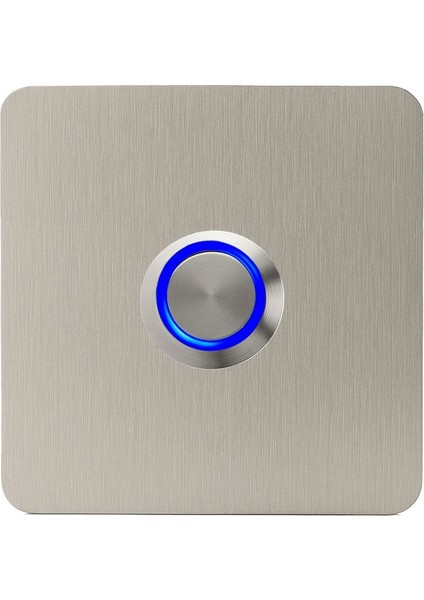 Z403M Paslanmaz 304 Kare Zil Butonu 70X70MM Mavi Renk