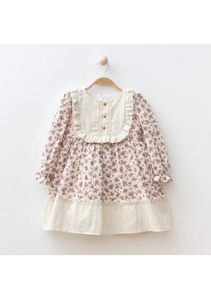 Papatya Desenli Kız Bebe Elbise