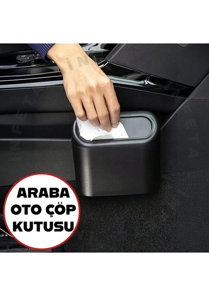 Kapaklı Oto Araba Çöp Kutusu Organizer