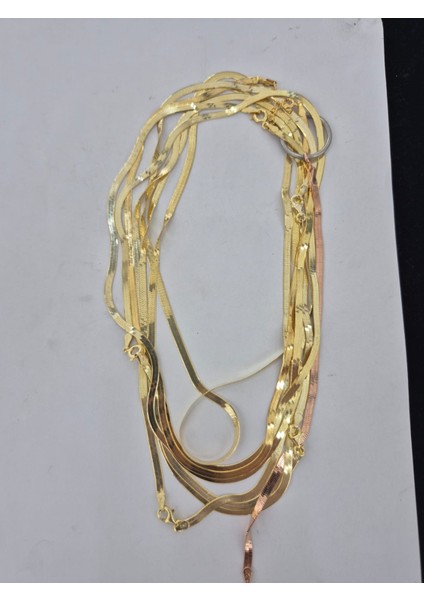 İtalyan Yassı Zincir Altın Kaplama 925 Ayar Gümüş Zincir fırsatları