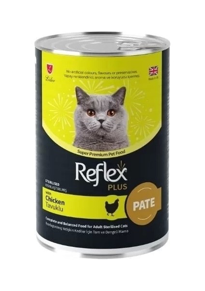 Reflex Plus Pate Içinde Tavuklu Kısırlaştırılmış Konserve Kedi Maması 395 gr