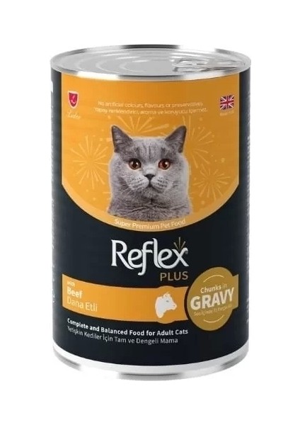 Reflex Plus Sos Içinde Dana Etli Yetişkin Konserve Kedi Maması 400 gr
