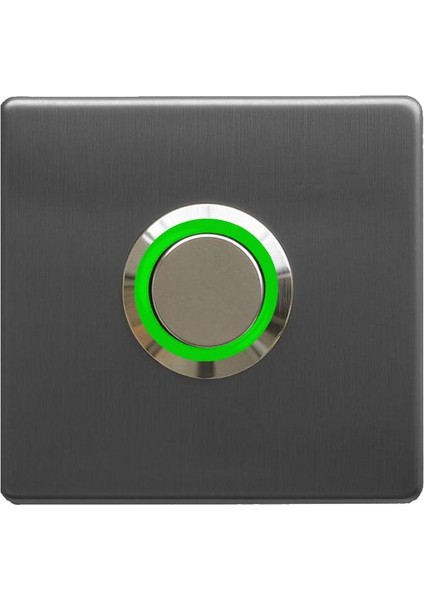 Z-201AY Antresit Paslanmaz Tek Kontak Zil Butonu Yeşil LED