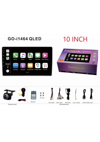 I1464 QLED 10 Inch Multimedya 4+64GB 8 Çekirdek Android 15 Carplay Android Auto 4X60W Usb/bt/fm