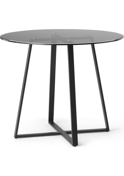 Oti Siyah Metal Cam Yemek Masası