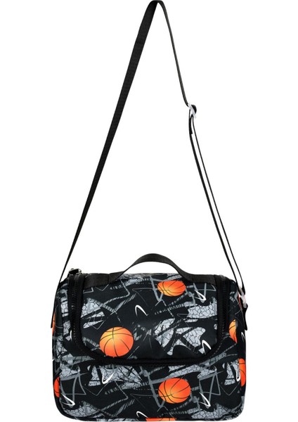 Ultra Lüks Erkek Çocuk Ortopedik Su Geçirmez İlkokul Çantası Termal Beslenme+Kalemlik Basketball Tasarım