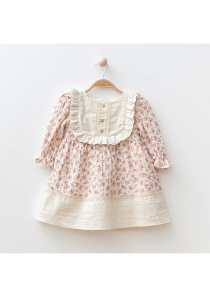 Papatya Desenli Kız Bebe Elbise