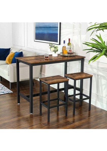 Baro Siyah Metal Ahşap Yemek Masası Seti fırsatları