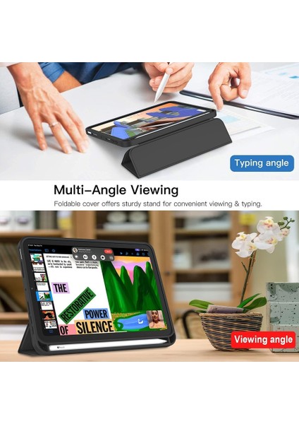 Apple iPad Mini 7 A17 Pro (2024) Kalemlikli Uyku Modlu Yatay Standlı Stromix Smart Kılıf modelleri