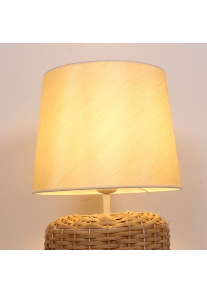 Mylamp Rose Bej Kumaş & Rattan Masa Lambası 30X50 cm indirimleri