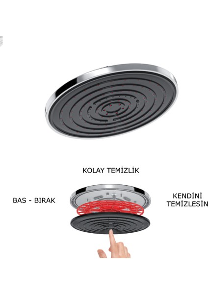 Kireç Temizleme Özellikli Tepe Duş Başlığı