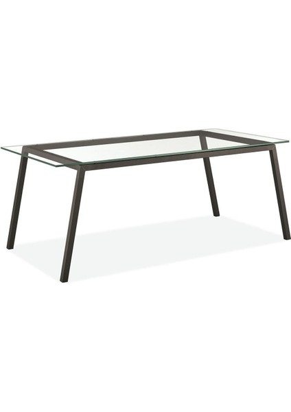 Zroft Siyah Metal Cam Yemek Masası