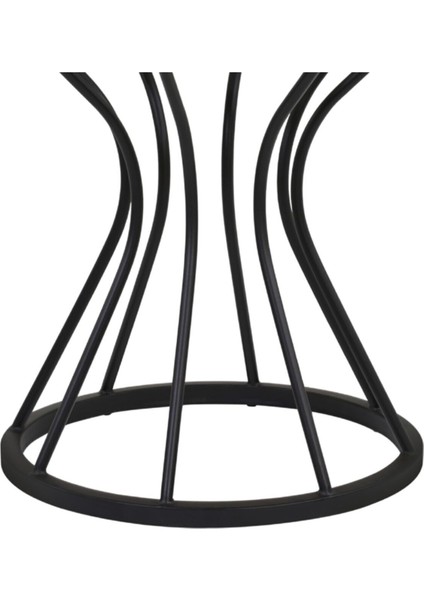 Zuri Siyah Metal Cam Yuvarlak Yemek Masası modelleri