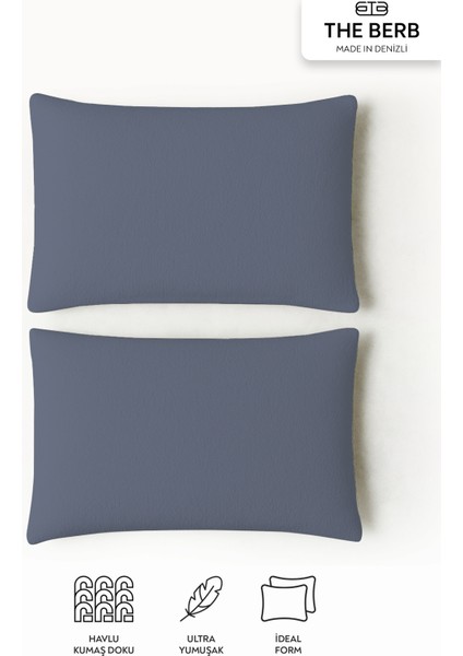 | 2'li Havlu Dokulu Yastık Kılıfı Seti | 50 x 70 | Fermuarlı | Yumuşak Terry Kumaş