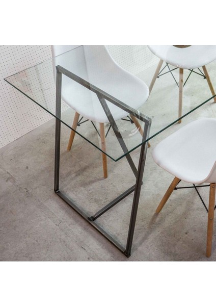 Trest Siyah Metal Cam Yemek Masası modelleri