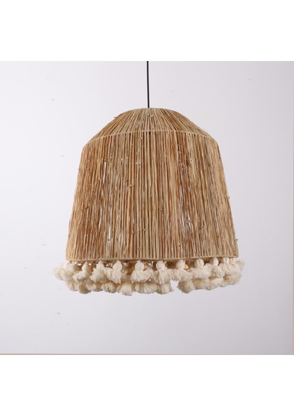 Mylamp Istanbul Rafya ve Ponponlu Separatörlü 53X50 cm Avize.