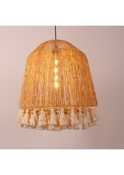 Mylamp Istanbul Rafya ve Ponponlu Separatörlü 53X50 cm Avize. fırsatları