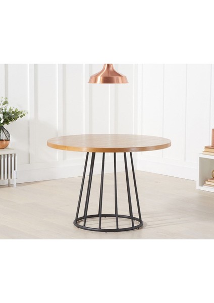 Strig Siyah Metal Ahşap Yemek Masası