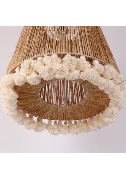 Mylamp Istanbul Rafya ve Ponponlu Separatörlü 37X43 cm Avize. modelleri