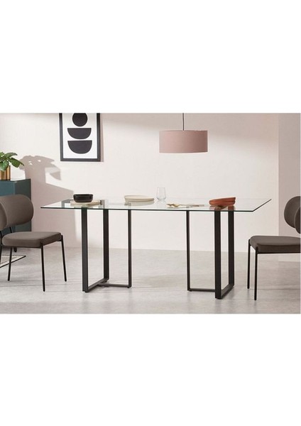 Eva Siyah Metal Yemek Masası