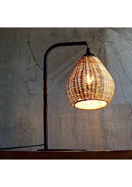 Mylamp Koza 43X24X17 Cm. Siyah Rattan Masa Lambası indirimleri