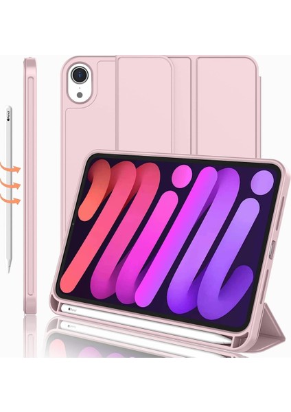 Apple iPad Mini 7 A17 Pro (2024) Kalemlikli Uyku Modlu Yatay Standlı Stromix Smart Kılıf