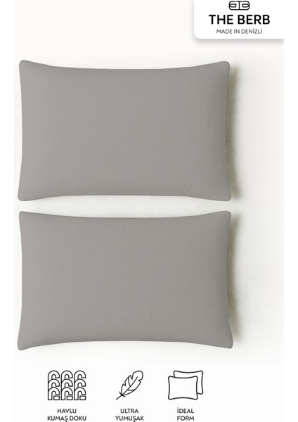 | 2'li Havlu Dokulu Yastık Kılıfı Seti | 50 x 70 | Fermuarlı | Yumuşak Terry Kumaş