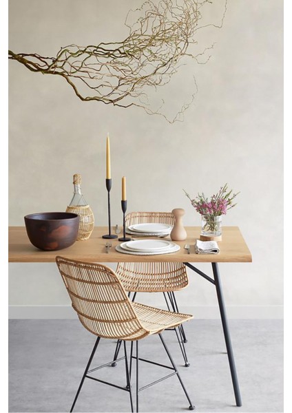 Chesil Siyah Metal Ahşap Yemek Masası modelleri