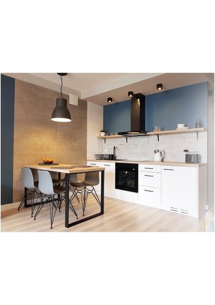 Zlaic Siyah Metal Ahşap Yemek Masası modelleri