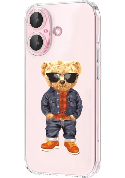 Iphone 16 Uyumlu Desenli Lüx Şeffaf Silikon Kılıf MNL20 indirimleri