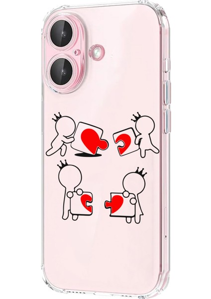 Iphone 16 Uyumlu Desenli Lüx Şeffaf Silikon Kılıf MNL25 modelleri