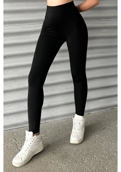 Esnek Yüksek Bel Siyah Uzun Parlak Disco Tayt fiyatları