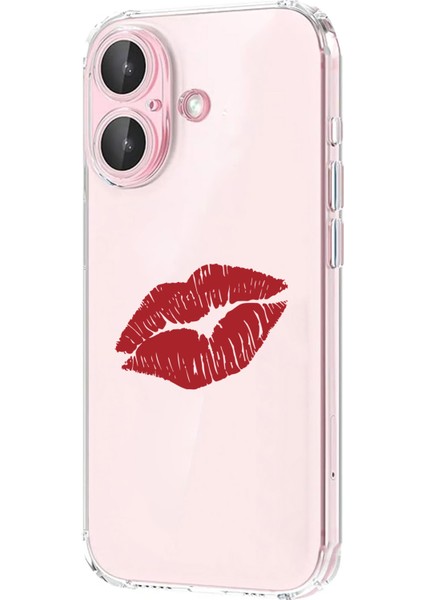 Iphone 16 Uyumlu Desenli Lüx Şeffaf Silikon Kılıf MNL26