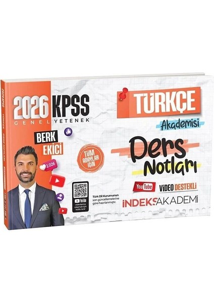Indeks Akademi Yayıncılık 2026 Kpss Türkçe Akademisi Video Ders Notları - Berk Ekici